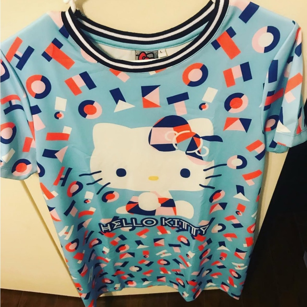 Hello Kitty Blue Geometric Midi Dress